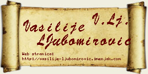 Vasilije LJubomirović vizit kartica
